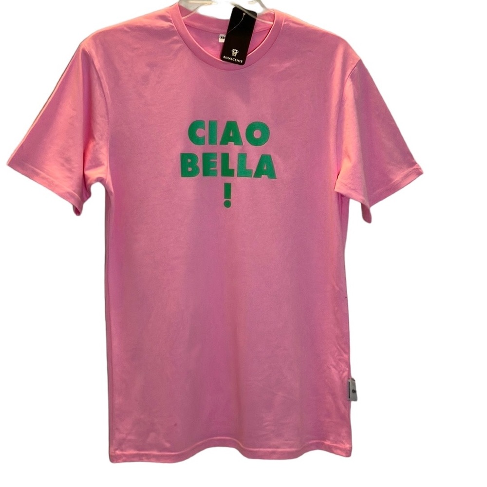 NWT Rome is an Attitude Chao Bella! short sleeve tee shirt pink size XS